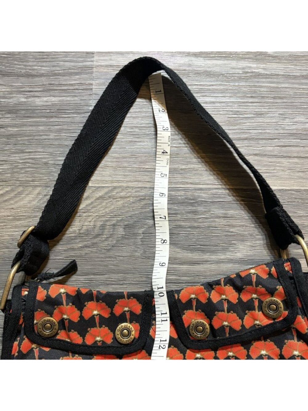 Vintage GAP Baguette Mini Poppy Shoulder Bag Purse Cargo Front Pockets Y2K 00s - Picture 6 of 12